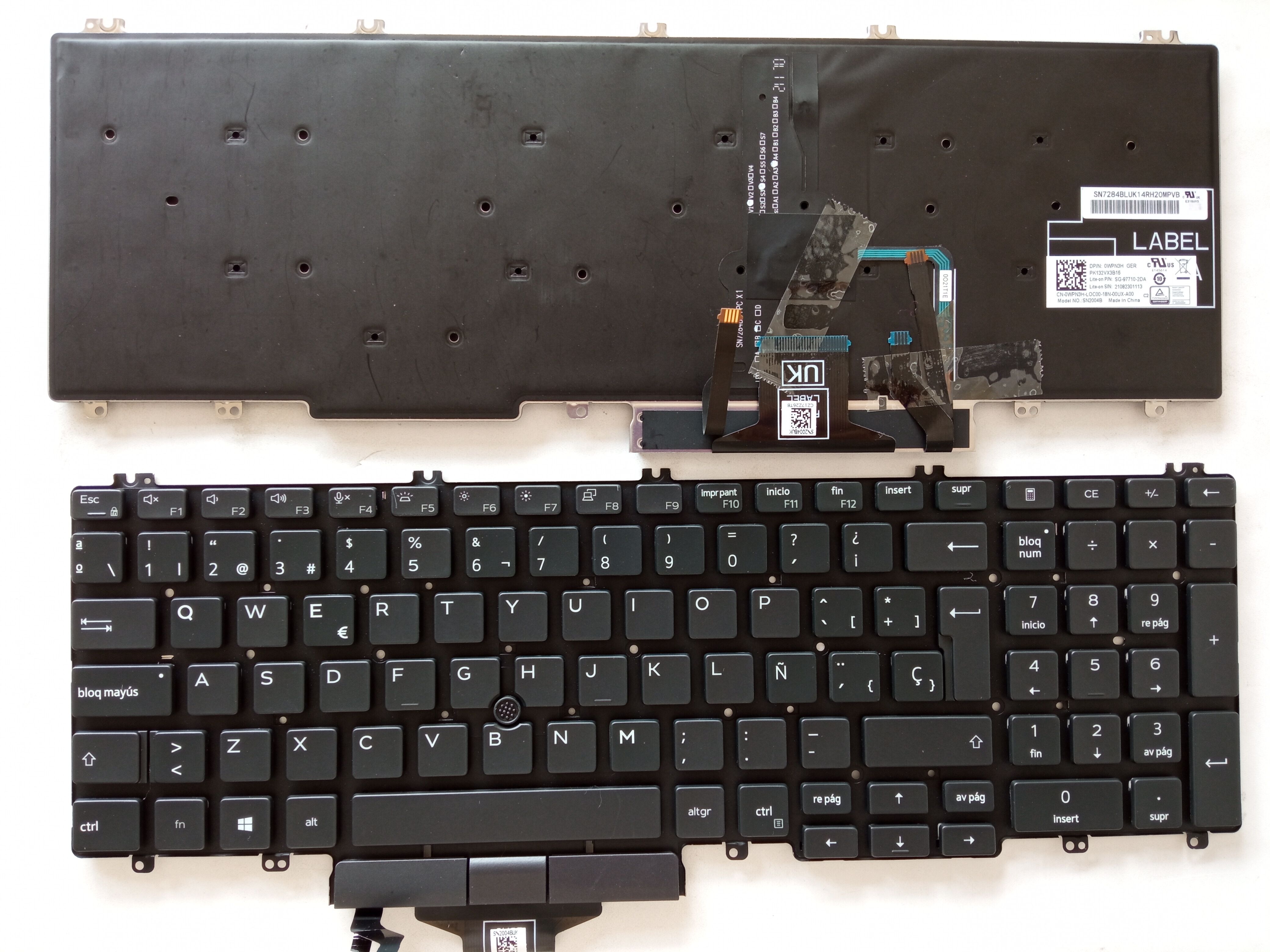 Picture of Laptop Spanish keyboard forNew Replacement Laptop Keyboard For DELL 7500/3500/3501/5500/5501 BLACK With Point Backlit Sp Layout